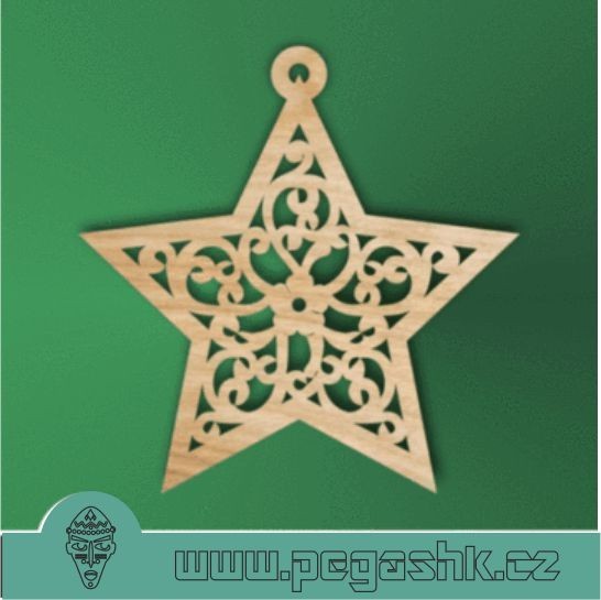 Dřevěná vánoční hvězda - Christmas Decorative Star - Kliknutím na obrázek zavřete